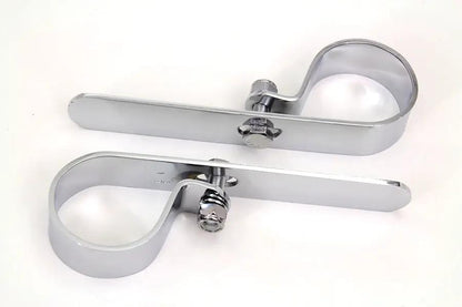 V-Twin Chrome 1-3/4 Inch Exhaust Clamp Set - Pair of Two by V-Twin