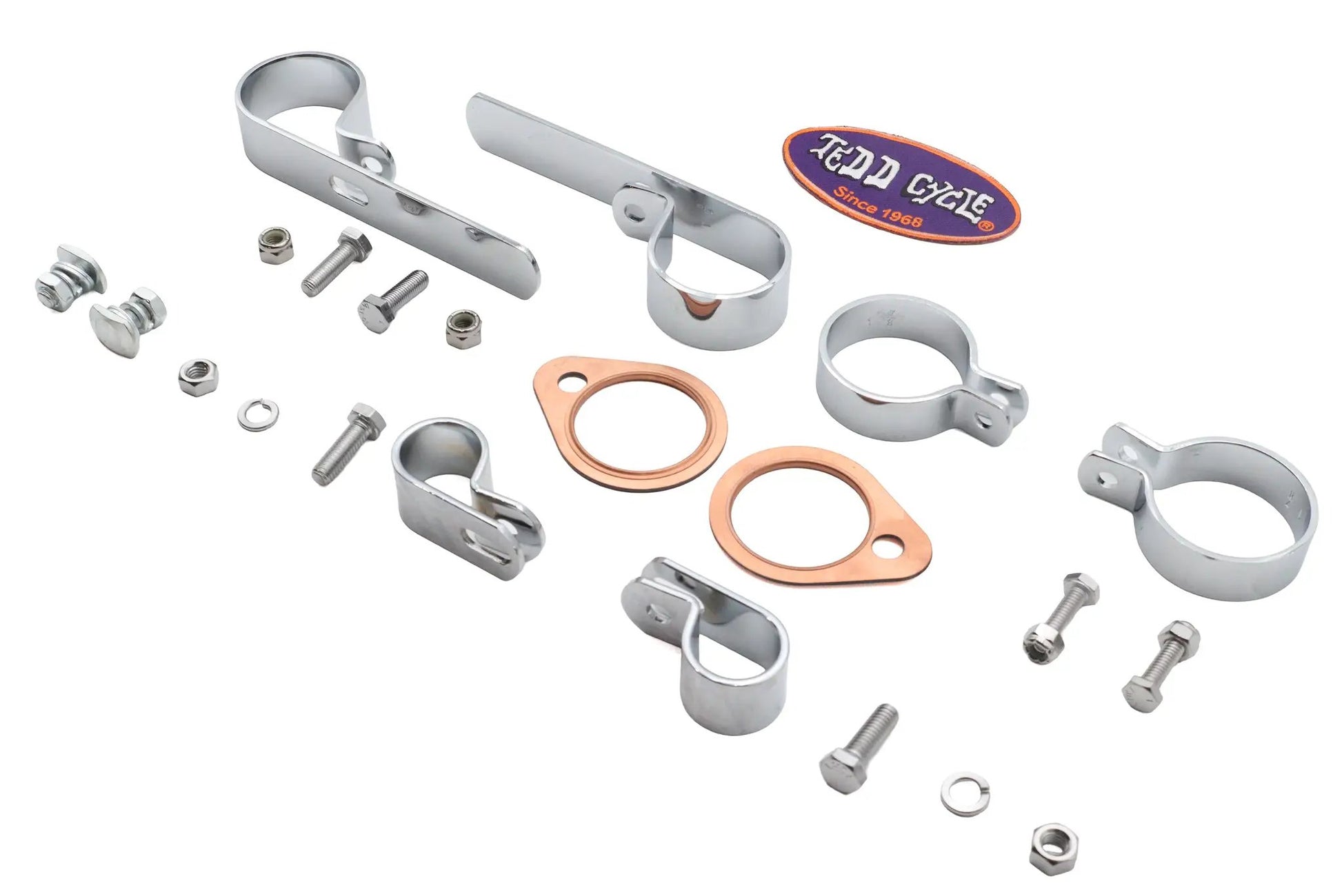 V-Twin Shovelhead Header Set Mount Kit Chrome for Harley Davidson (Fits 1968-1984 Models) by V-Twin