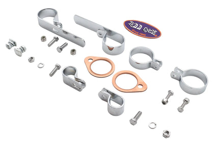 V-Twin Shovelhead Header Set Mount Kit Chrome for Harley Davidson (Fits 1968-1984 Models) by V-Twin
