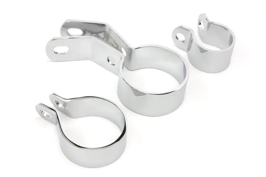 V-Twin Chrome Exhaust Clamp Kit 63484C for Harley Davidson EL Models by V-Twin