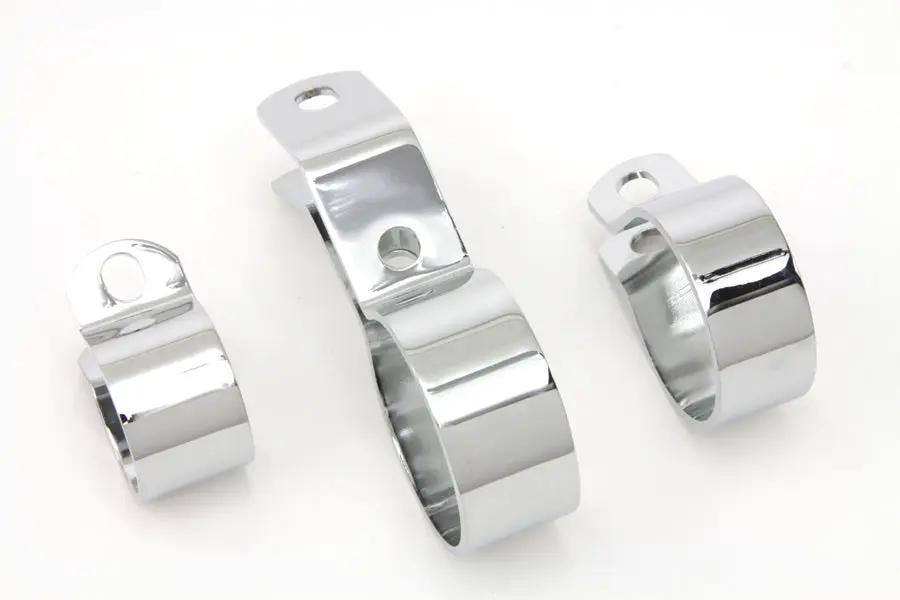 V-Twin Chrome Exhaust Clamp Kit 63484C for Harley Davidson EL Models by V-Twin