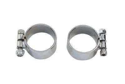 V-Twin Chrome Allen Type Exhaust Clamp Set Extra Wide – 1-7/8 inch Inner Diameter by V-Twin