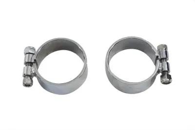 V-Twin Chrome Allen Type Exhaust Clamp Set Wide for Harley Davidson FL 1948-1957 by V-Twin