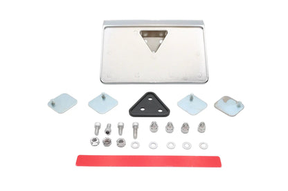 V-Twin Laydown License Plate Frame Mounting Kit with Chrome Finish and Rubber Mount Pad by V-Twin