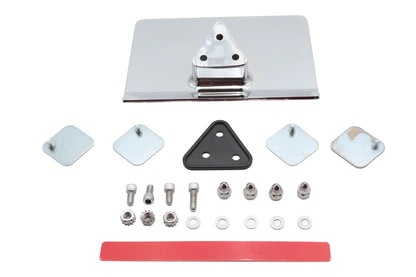 V-Twin Laydown License Plate Frame Mounting Kit with Chrome Finish and Rubber Mount Pad by V-Twin