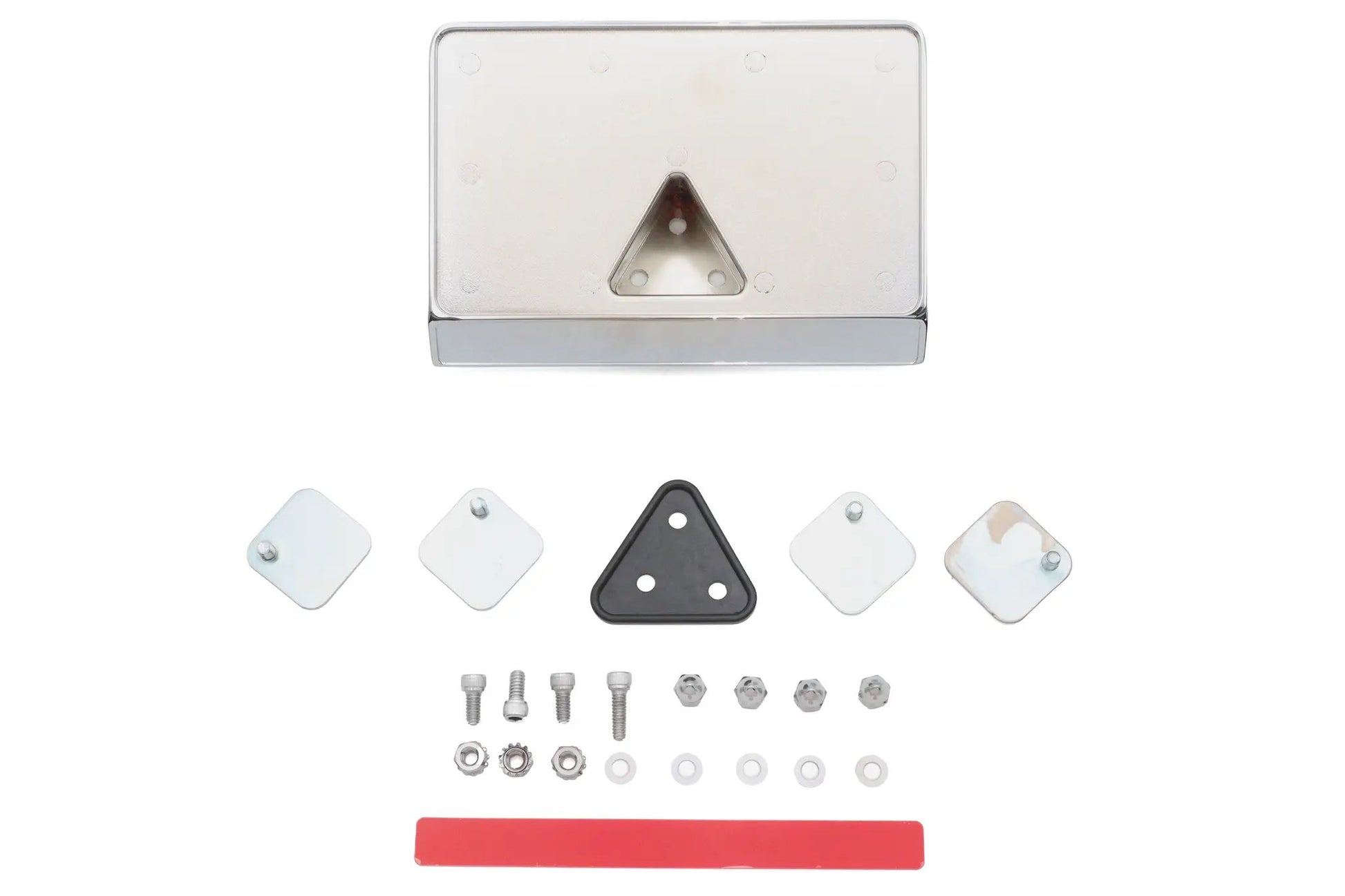 V-Twin Laydown License Plate Frame Mounting Kit with Chrome Finish and Rubber Mount Pad by V-Twin