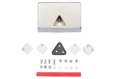 V-Twin Laydown License Plate Frame Mounting Kit with Chrome Finish and Rubber Mount Pad by V-Twin