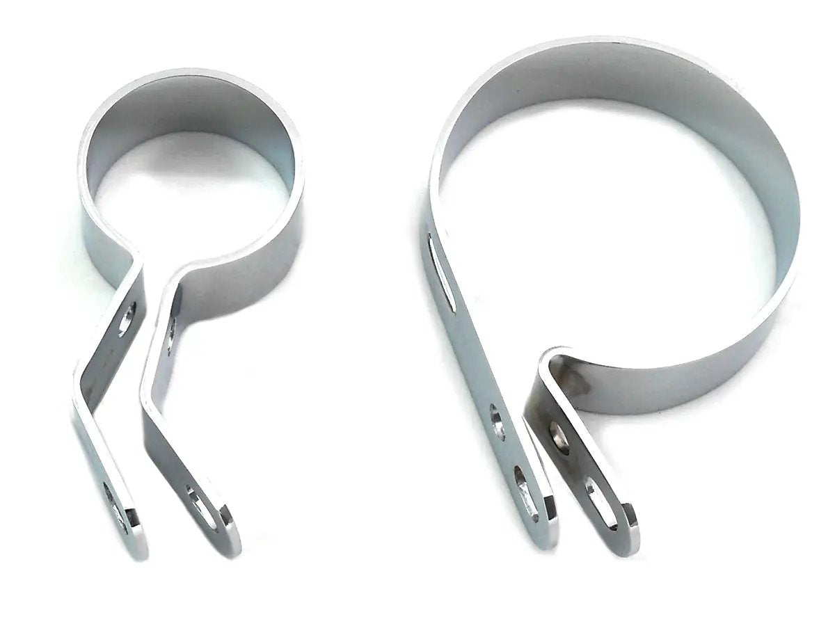 V-Twin Chrome Muffler Clamp Set for Harley Davidson FL Models (2 Inch Inner Diameter) by V-Twin