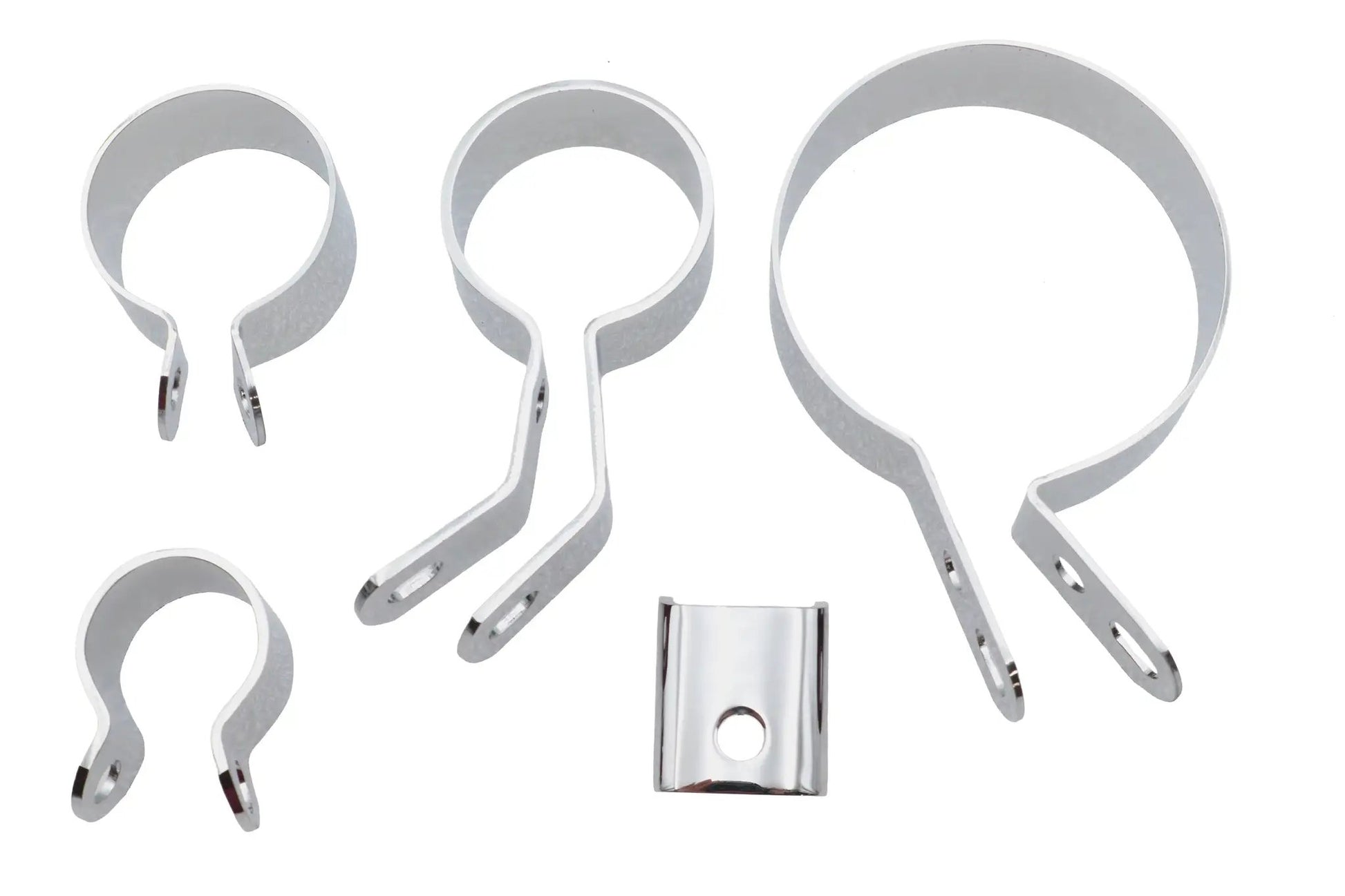 V-Twin Chrome Exhaust Five Piece Pipe Clamp Set - Part Number 64216 by V-Twin