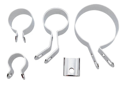 V-Twin Chrome Exhaust Five Piece Pipe Clamp Set - Part Number 64216 by V-Twin