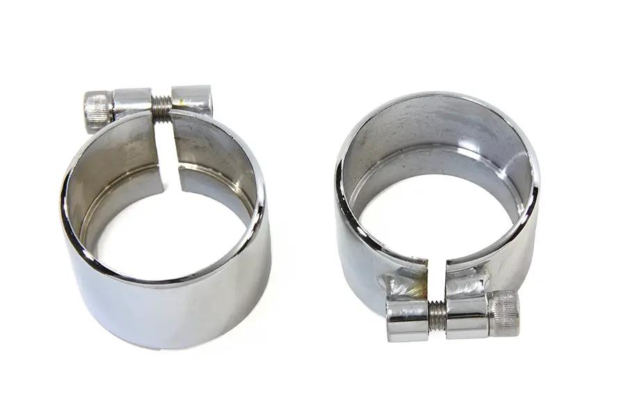 V-Twin Chrome 1-3/4 Inch Seamless Exhaust Clamp Set for Mufflers and Headers by V-Twin