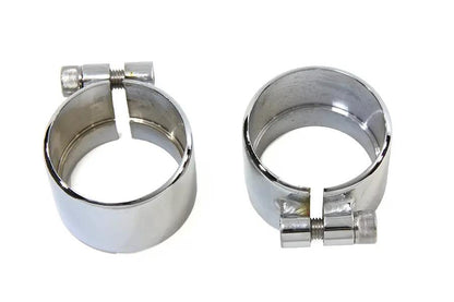 V-Twin Chrome 1-3/4 Inch Seamless Exhaust Clamp Set for Mufflers and Headers by V-Twin