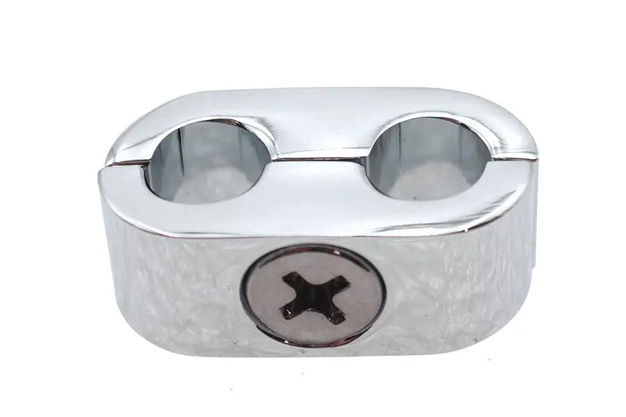 V-Twin Chrome Dual Throttle Cable Separator Clamp Part 061090 by V-Twin