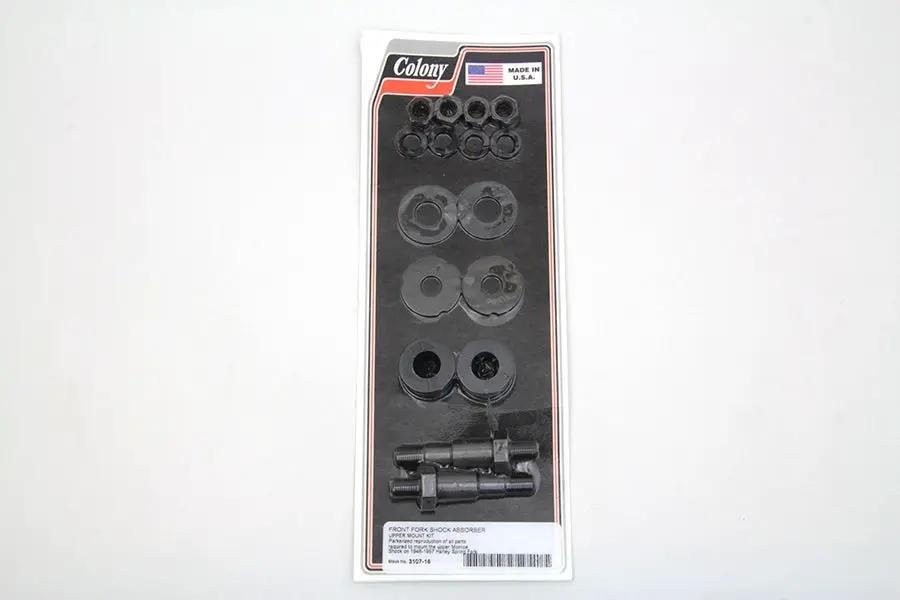Colony Parkerized Front Fork Shock Absorber Upper Mount Kit for Harley Davidson W & FL Models by Colony
