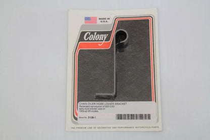 Colony Chain Oiler Hose Lower Bracket for Harley Davidson KR (Early Style, Parkerized Finish) by Colony