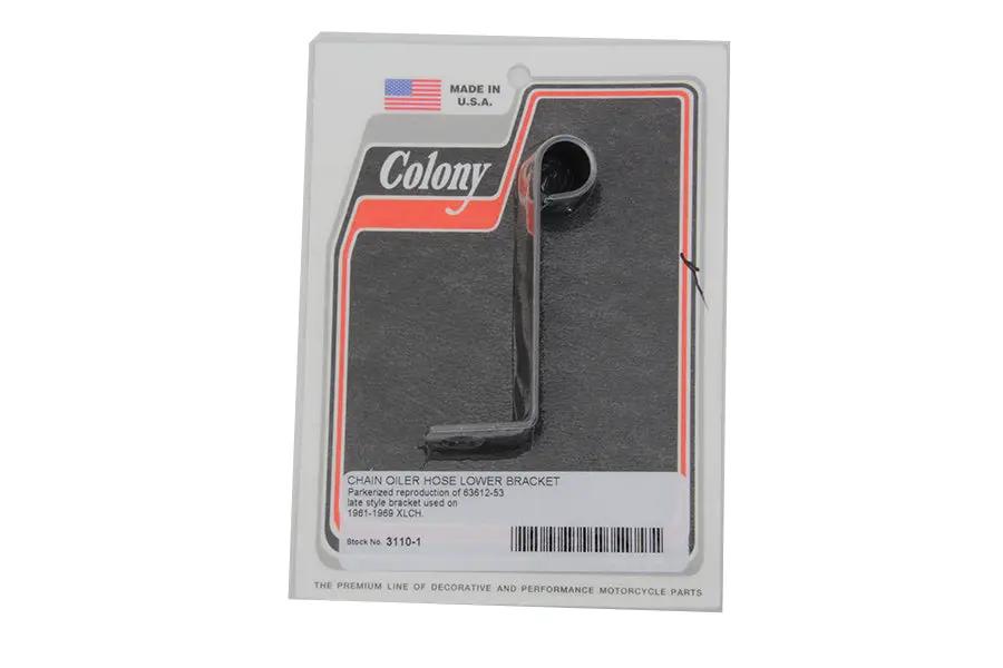 Colony Chain Oiler Hose Lower Bracket for Harley Davidson XLCH Models by Colony