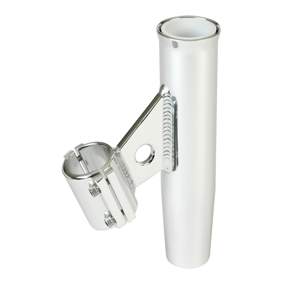Lee's Tackle Aluminum Clamp-On Rod Holder - Silver, Vertical Mount for 1.66-Inch O.D. Pipe