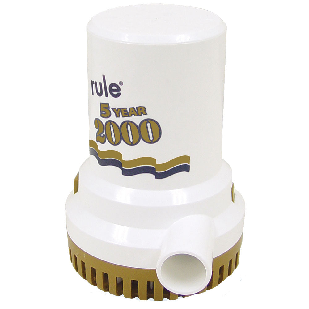 Rule 2000 G.P.H. Gold Series Bilge Pump – High Capacity Submersible Marine Pump with Anti-Airlock Protection
