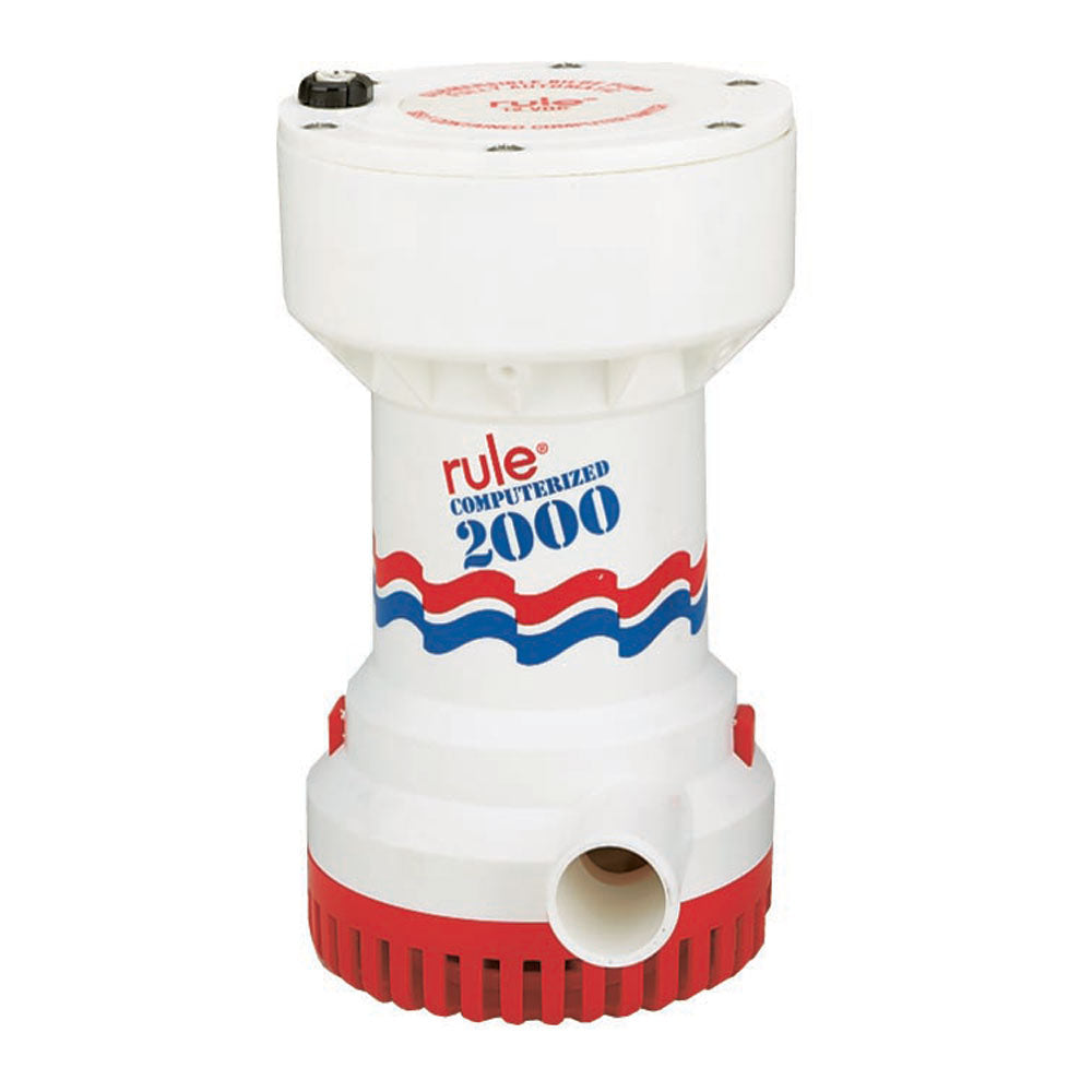 Rule 2000 G.P.H. Automatic Bilge Pump – High Capacity Submersible Marine Pump with 1-1/8" Discharge Outlet
