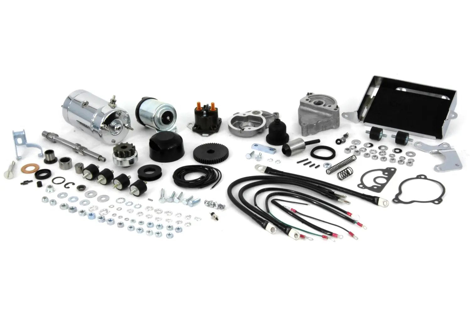 Volt Tech Hitachi Chrome Electric Starter Kit for Harley Davidson FXB (1980-1984) by Volt Tech