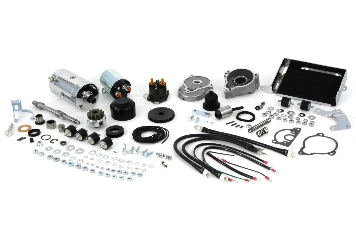 Volt Tech Hitachi Chrome Electric Starter Kit for Harley Davidson FXB (1980-1984) by Volt Tech