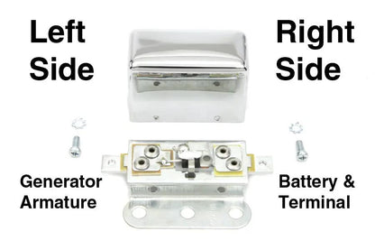 Volt Tech Chrome Look-A-Like 6 Volt 3-Brush Relay for Harley Davidson W & G Models by Volt Tech