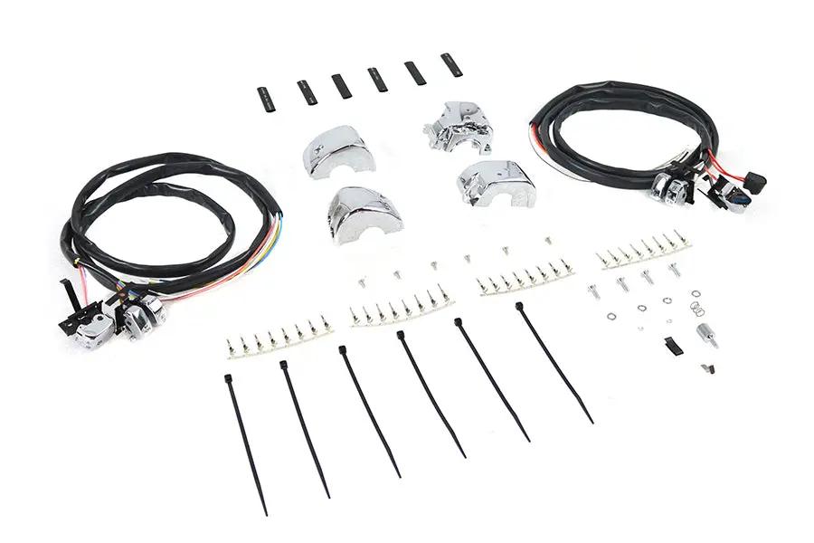 Volt Tech Handlebar Control Switch Housing Kit Chrome for Harley Davidson XL & FXD by Volt Tech