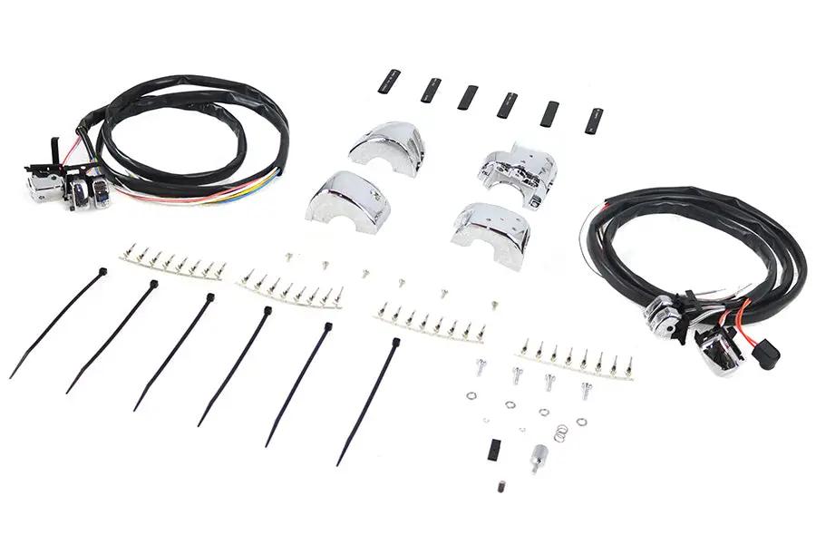 Volt Tech Handlebar Control Switch Housing Kit Chrome for Harley Davidson XL & FXD by Volt Tech