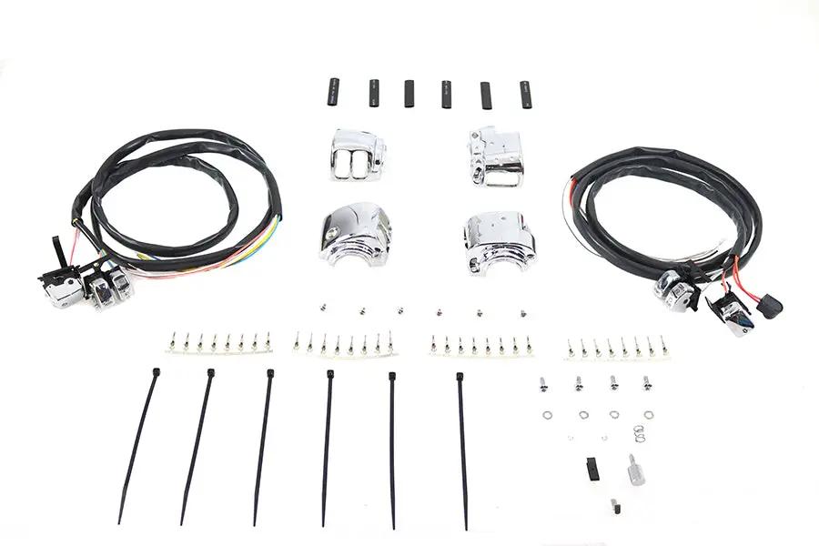 Volt Tech Handlebar Control Switch Housing Kit Chrome for Harley Davidson XL & FXD by Volt Tech