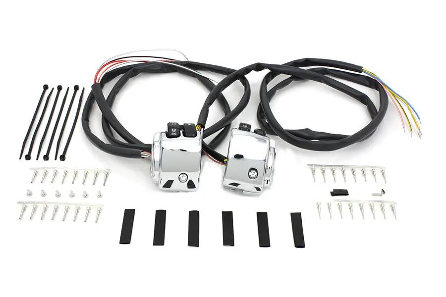 Volt Tech Handlebar Control Switch Housing Kit Chrome for Harley Davidson XL & FXD by Volt Tech