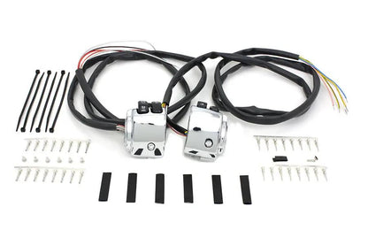 Volt Tech Handlebar Control Switch Housing Kit Chrome for Harley Davidson XL & FXD by Volt Tech
