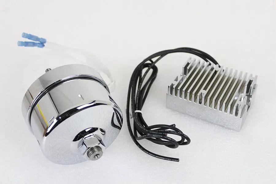 Volt Tech Chrome 17 Amp Alternator Generator Conversion Kit for Harley Davidson G Models by Volt Tech