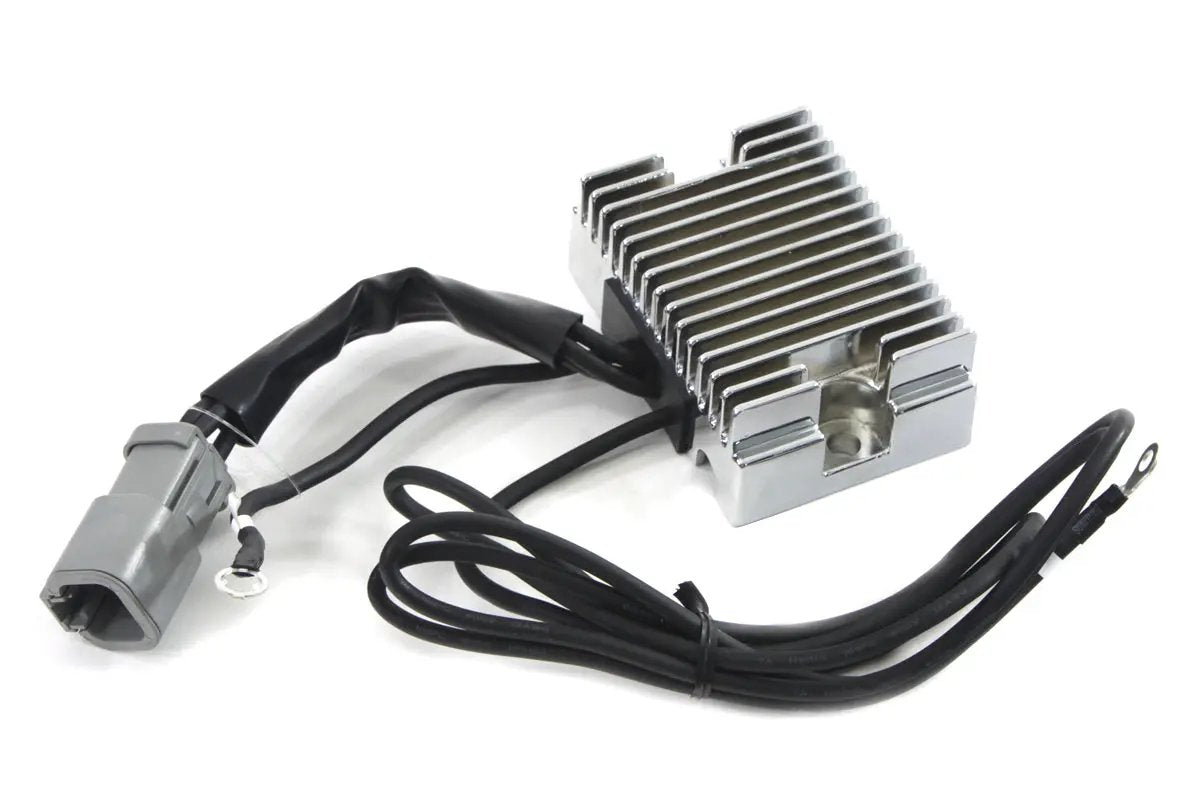 Volt Tech 38 Amp Chrome Regulator with Square Deutsch Plug for Harley Davidson FXST by Volt Tech