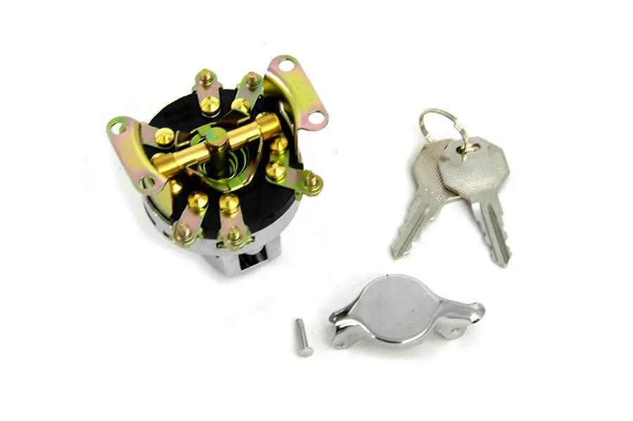 Volt Tech Fat Bob Ignition Switch with 6 Terminals Chrome Part 70399 by Volt Tech
