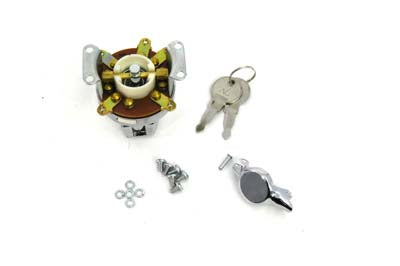 Volt Tech Fat Bob Ignition Switch with 5 Terminals, Chrome, Part Number 21-0202
