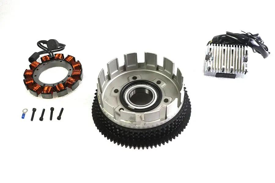 Volt Tech Alternator 19 Amp Charging System Kit with Chrome Clutch Shell for Harley Davidson XL Models by Volt Tech