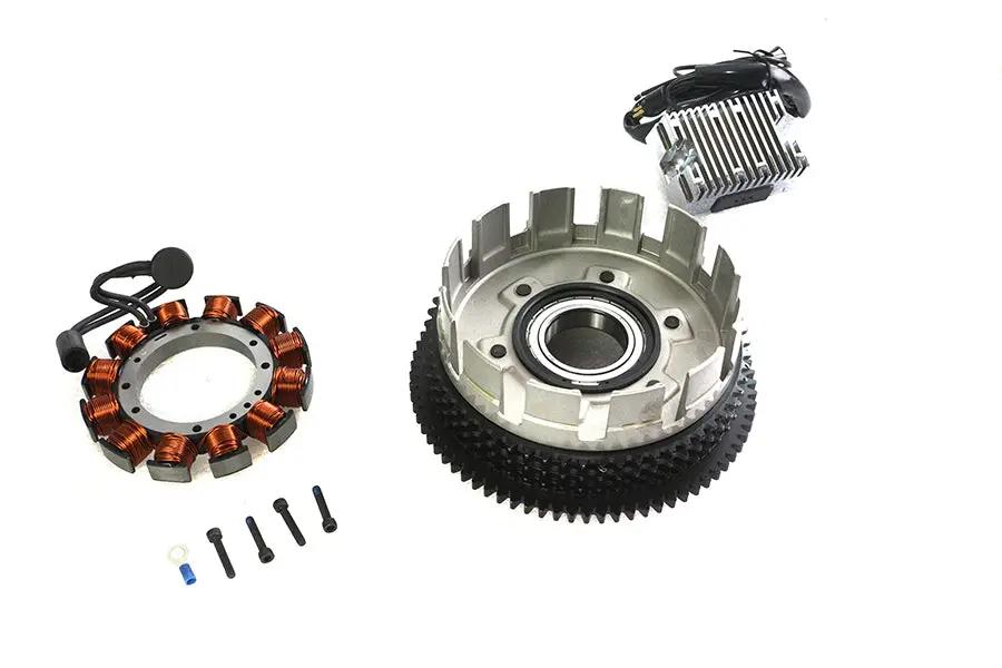 Volt Tech Alternator 19 Amp Charging System Kit with Chrome Clutch Shell for Harley Davidson XL Models by Volt Tech