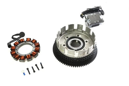 Volt Tech Alternator 19 Amp Charging System Kit with Chrome Clutch Shell for Harley Davidson XL Models by Volt Tech