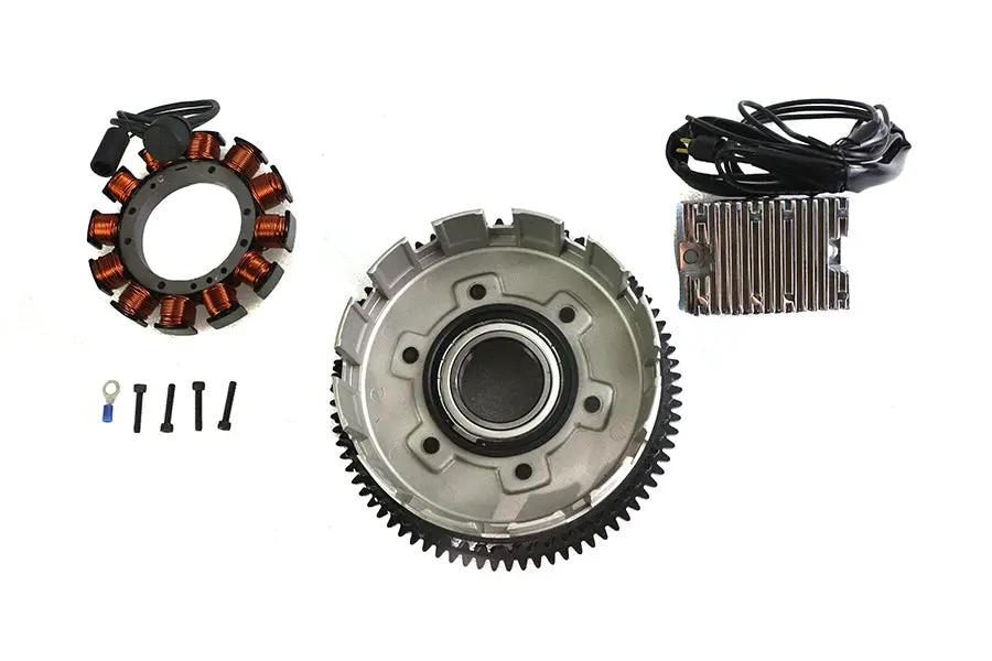 Volt Tech Alternator 19 Amp Charging System Kit with Chrome Clutch Shell for Harley Davidson XL Models by Volt Tech