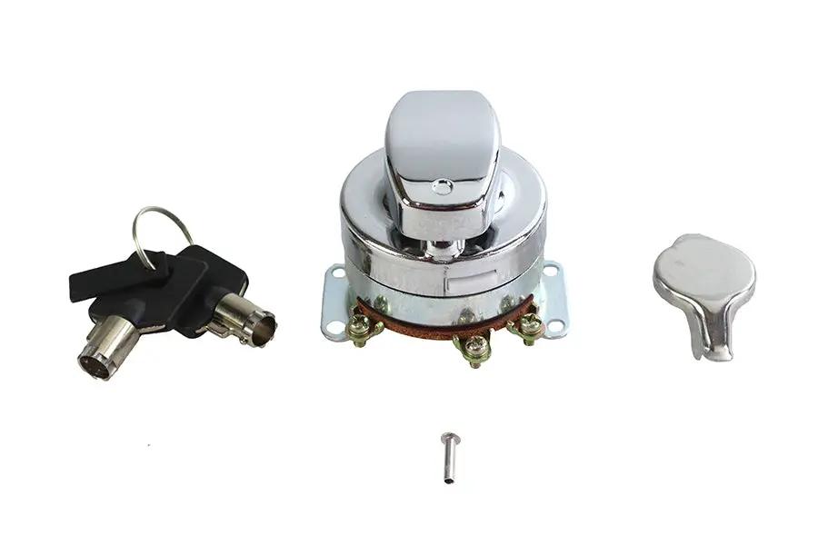 Volt Tech Hinge Ignition Switch 6 Terminal Chrome for Harley Davidson FLH 1973-1982 by Volt Tech