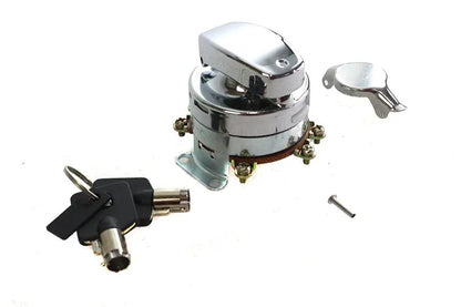 Volt Tech Hinge Ignition Switch 6 Terminal Chrome for Harley Davidson FLH 1973-1982 by Volt Tech