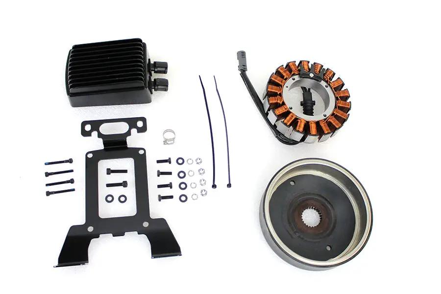 Volt Tech Alternator Charging System Kit 54 Amp Black for Harley Davidson FLT & FLHX Models by Volt Tech