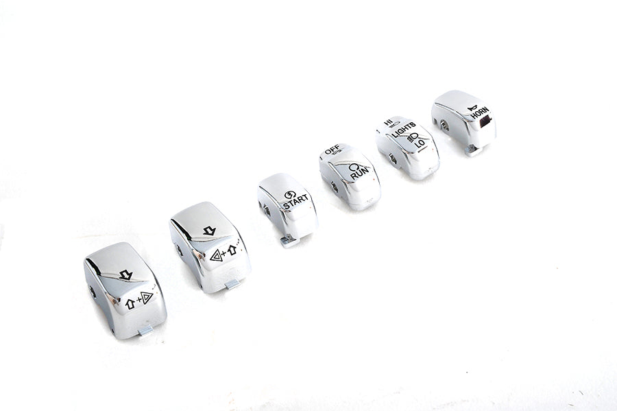 Volt Tech H18-0335CO-C Chrome Handlebar Switch Cap Set for Harley-Davidson VRSC