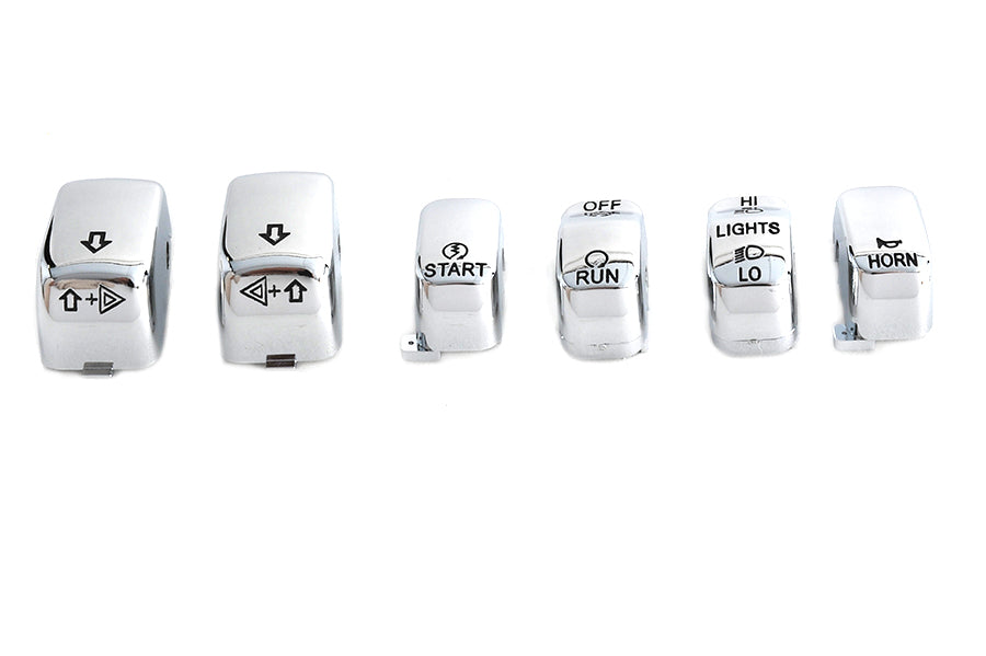 Volt Tech H18-0335CO-C Chrome Handlebar Switch Cap Set for Harley-Davidson VRSC