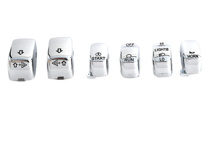 Volt Tech H18-0335CO-C Chrome Handlebar Switch Cap Set for Harley-Davidson VRSC