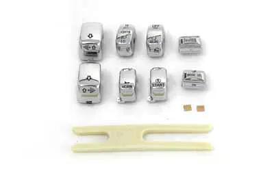 Volt Tech Handlebar Switch Cap Set Chrome for Harley Davidson FLHT (Part H18-0336CO-C) by Volt Tech