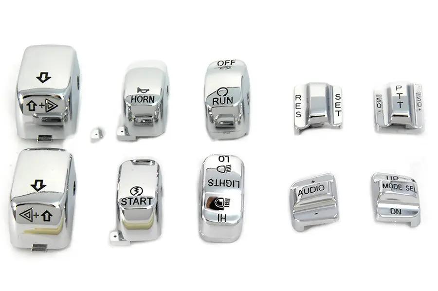 Volt Tech Handlebar Switch Cap Set Chrome for Harley Davidson FLHTCU (1996-2005) by Volt Tech