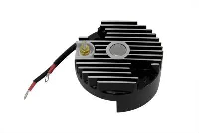 Volt Tech Black 12 Volt Regulator End Cover for Harley Davidson FL & XL Models by Volt Tech