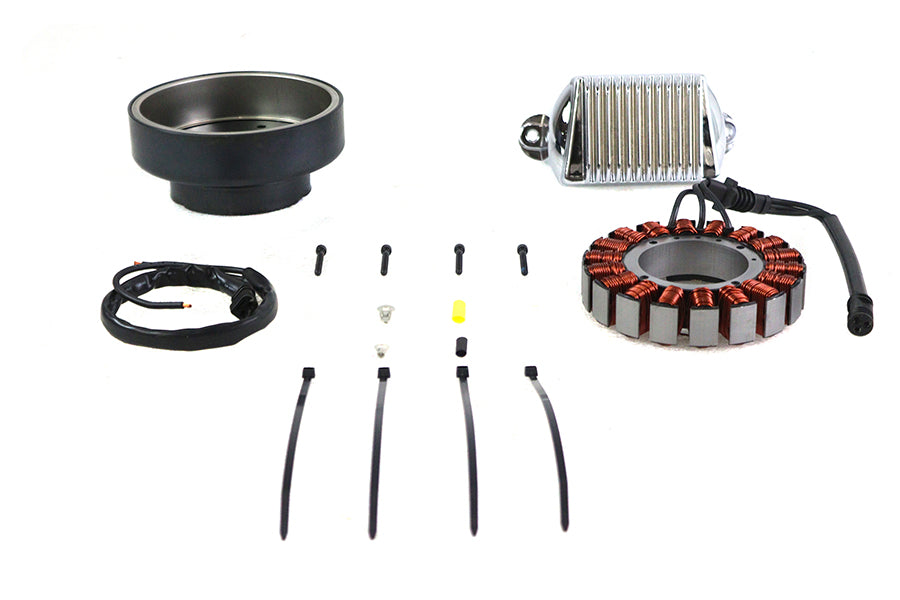 Volt Tech Alternator Charging System Kit 50 Amp for Harley Davidson FLH and FLT Models