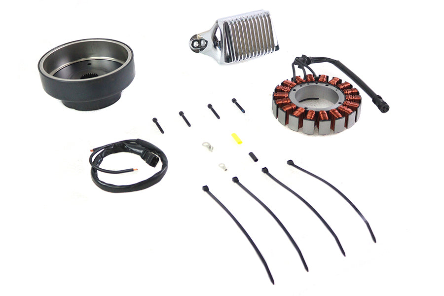 Volt Tech Alternator Charging System Kit 50 Amp for Harley Davidson FLH and FLT Models